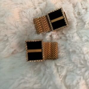 Vintage black onyx and gold cufflinks